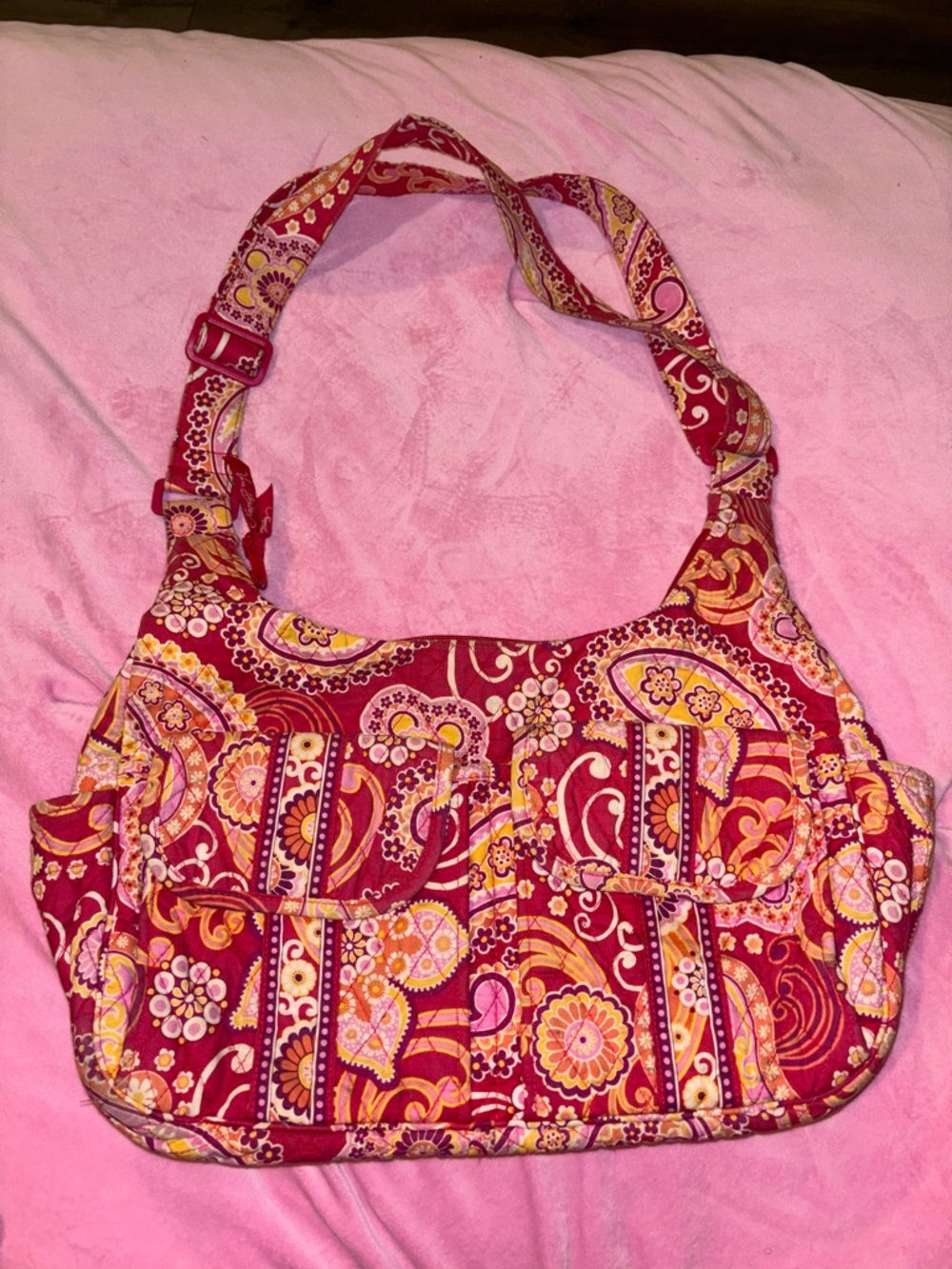 Vera Bradley raspberry fizz cargo sling ( for viewing as of now )